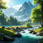 Immersive Fantasy Landscape**

"A vast and beautiful fantasy landscape with majestic mountains, dense forests, and crystal-clear rivers. Sunlight filters through the leaves creating shadows, with a gentle breeze rustling the foliage. No visible characters. Serene, peaceful, high-resolution, safe for work, appropriate content, family-friendly, perfect anatomy, correct proportions, professional."

**