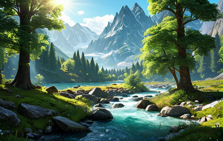 Immersive Fantasy Landscape**

"A vast and beautiful fantasy landscape with majestic mountains, dense forests, and crystal-clear rivers. Sunlight filters through the leaves creating shadows, with a gentle breeze rustling the foliage. No visible characters. Serene, peaceful, high-resolution, safe for work, appropriate content, family-friendly, perfect anatomy, correct proportions, professional."

**